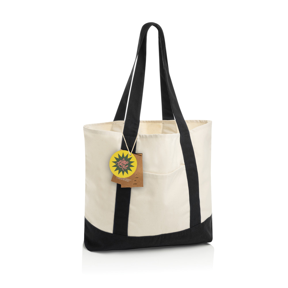 SHOP LOCAL AWARE™ Tasche aus recycelter Baumwolle, 350g/m² - schwarz (± PMS Black)