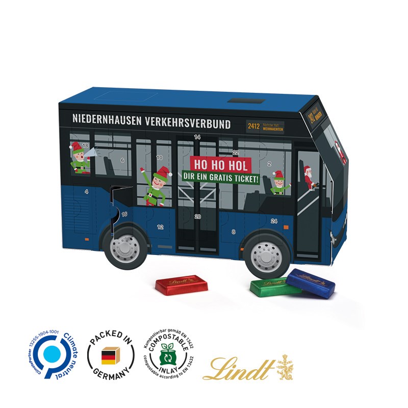 Adventskalender Bus, Lindt Schokotäfelchen