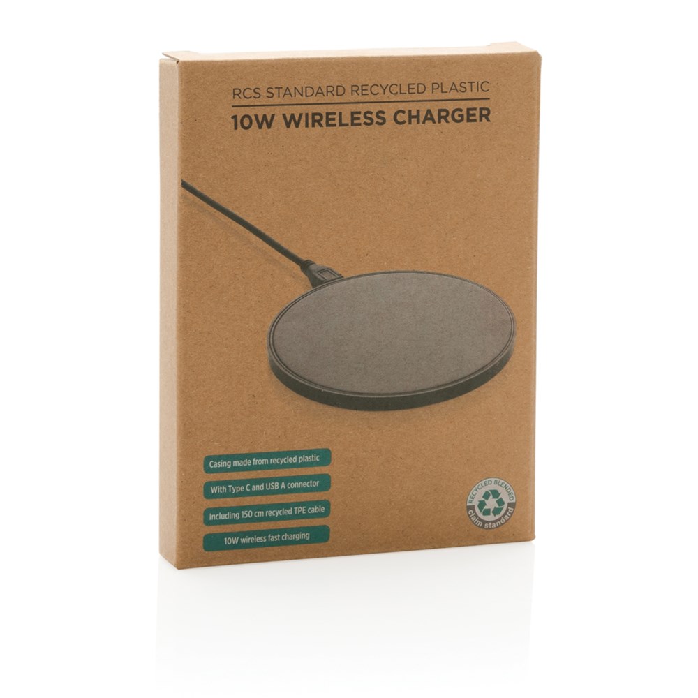 10W Wireless Charger aus RCS Standard recyceltem Kunststoff