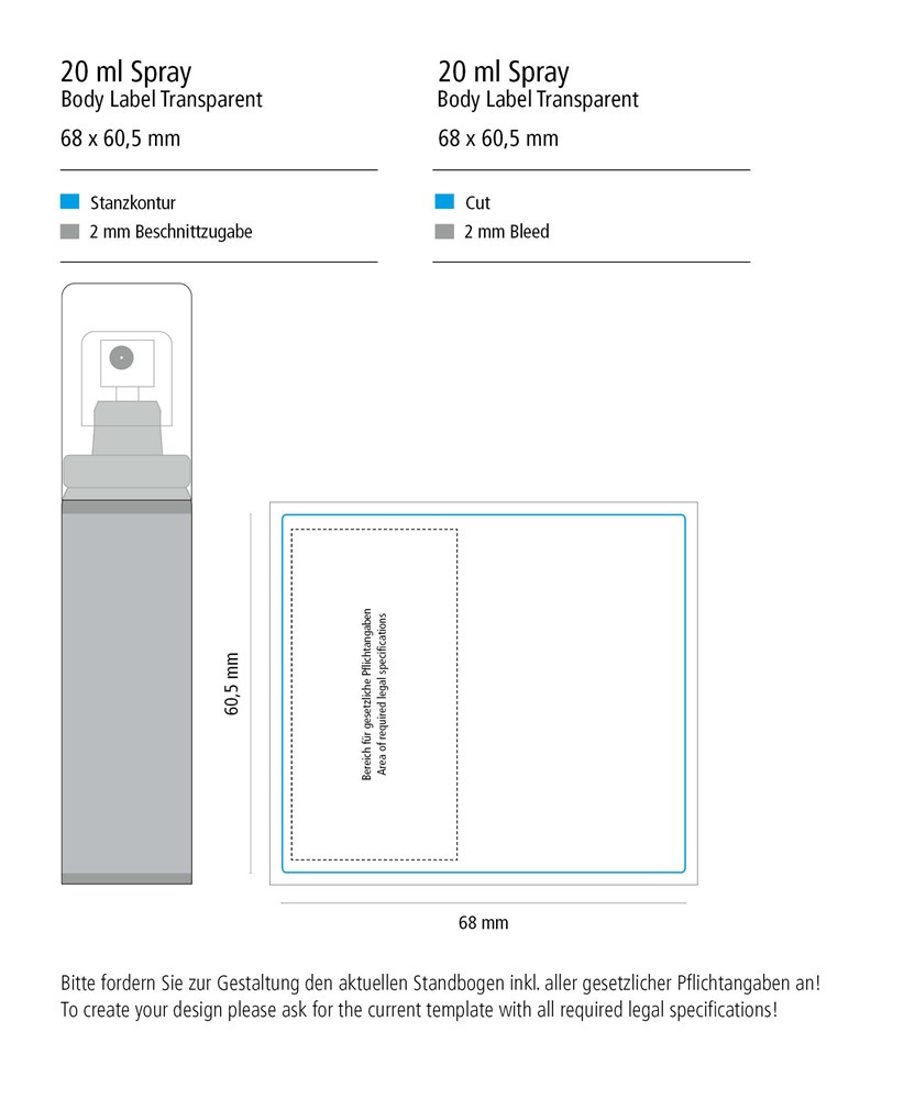 Lavendel-Spray, 20 ml, Body Label transparent