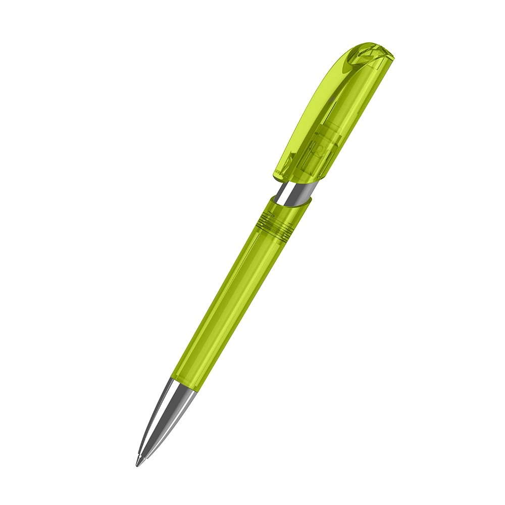 Klio-Eterna - Push transparent Mn - Retractable ballpoint penlight green transparent