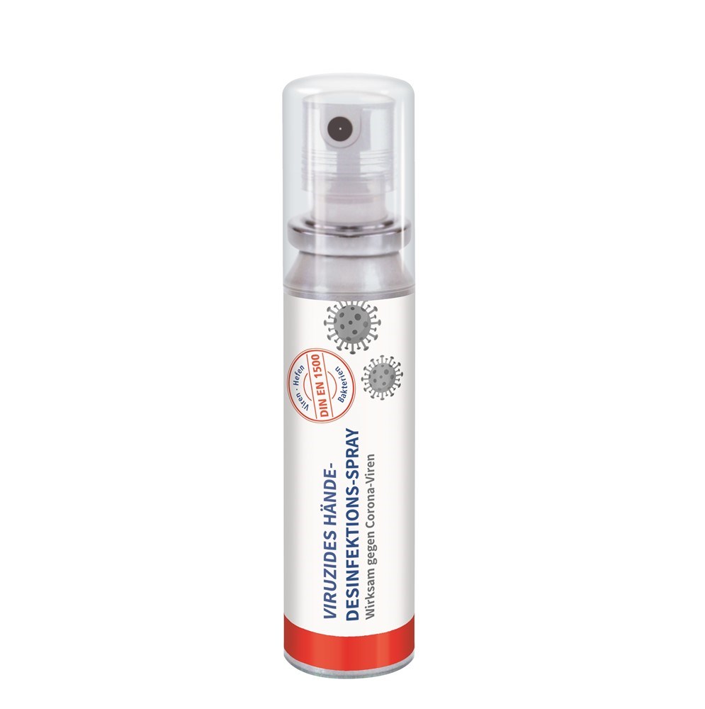 Hände-Desinfektionsspray (DIN EN 1500), 20 ml, Body Label