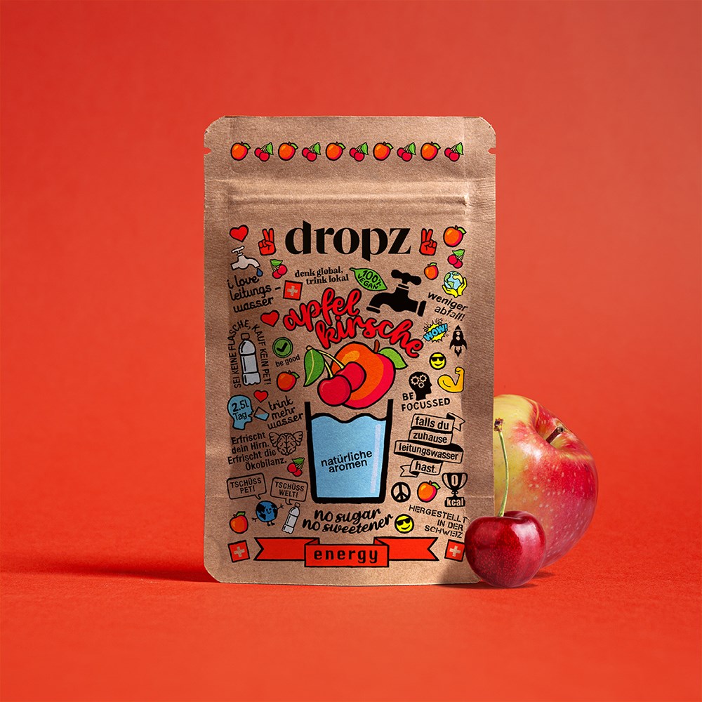 dropz Beutel "Energy" - Apfel -Kirsche mit Koffein