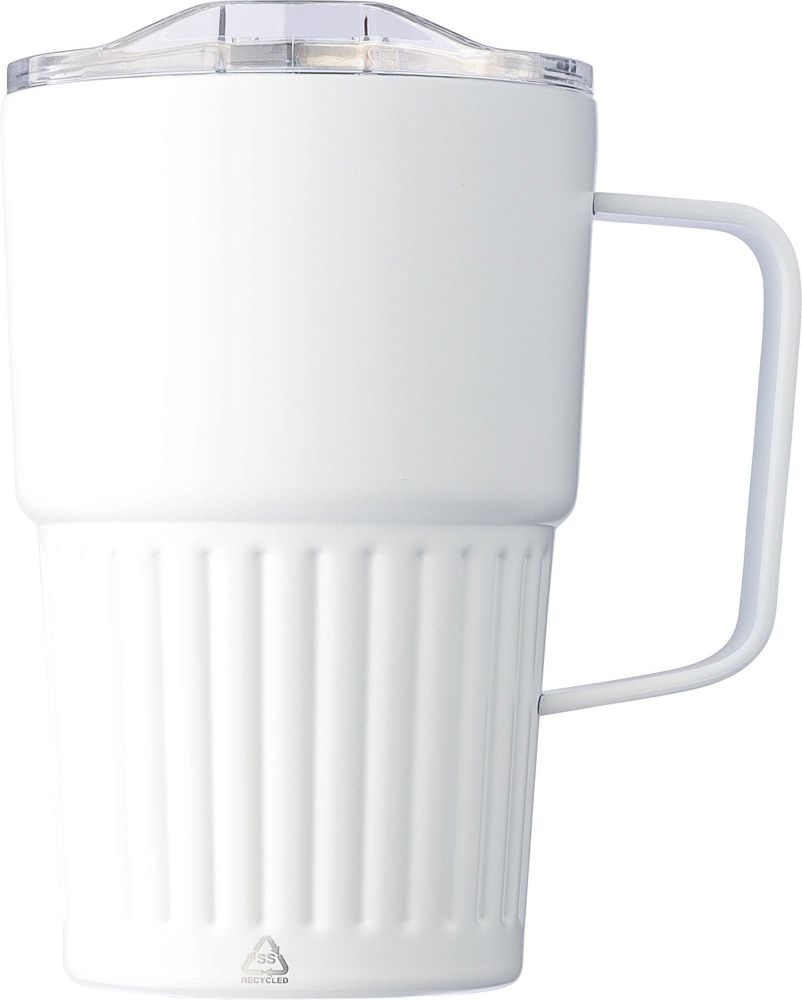 Trinkbecher Calo | Recycelter Edelstahl | 450 ml - Weiß