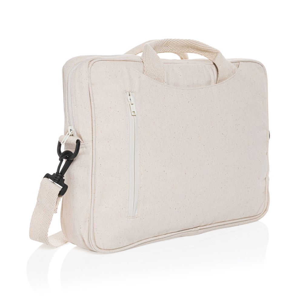 Laluka AWARE™ 15.4" Laptop-Tasche aus recycelter Baumwolle - off white (± PMS Natural)