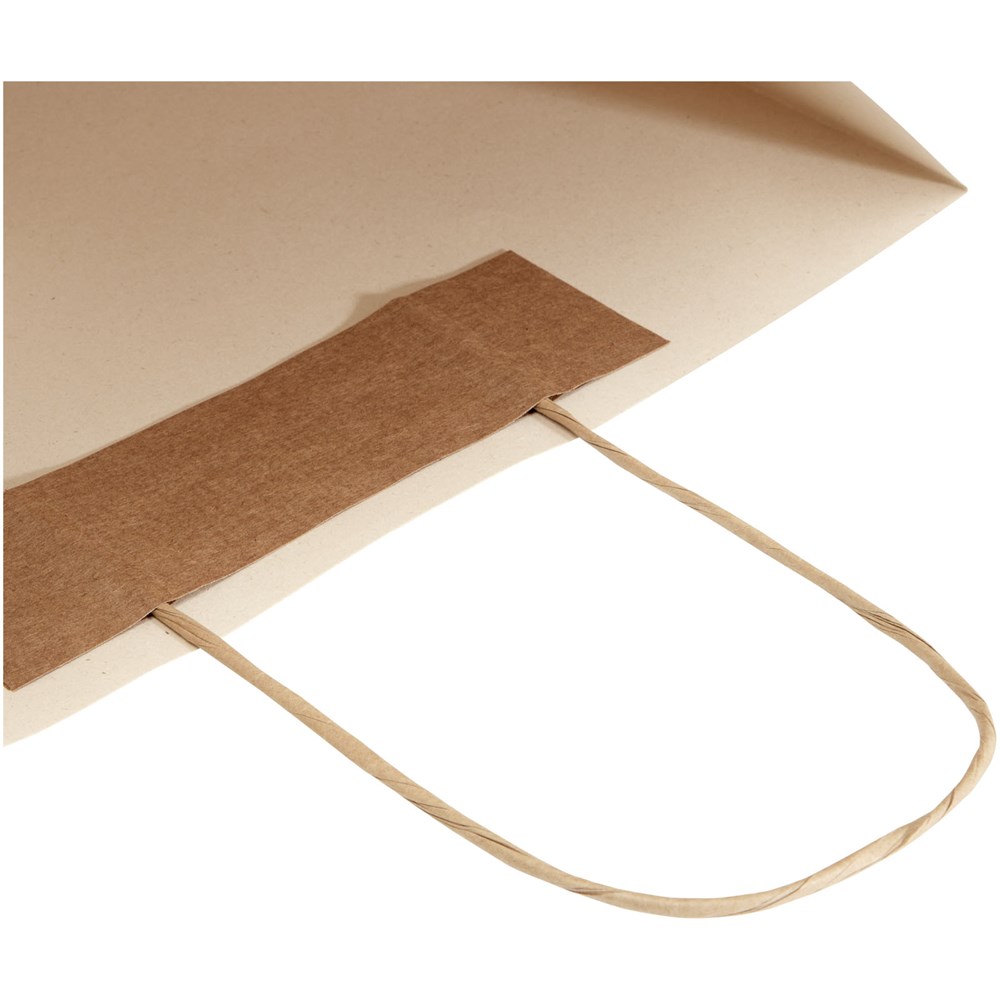Papiertüte 150 g/m² aus landwirtschaftlichen Reststoffen mit gedrehten Griffen – 31 × 12 × 31 cm