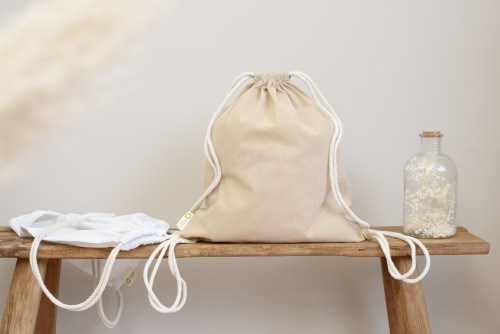 Kordelzugtasche aus recycelter Baumwolle Joy