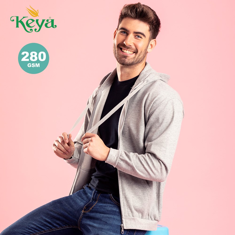 Erwachsene Sweatshirt mit Kapuze + Reißverschluss "keya" SWZ280