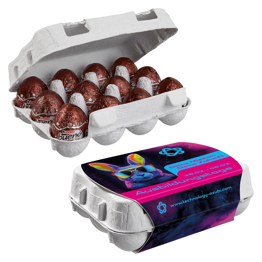 Paper Easter Egg Box of 12 with Kinder Bueno Eggs