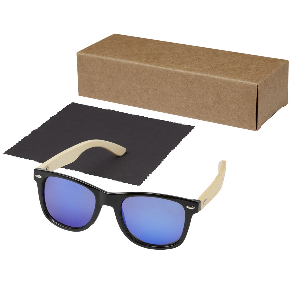 Taiyō verspiegelte polarisierte Sonnenbrille aus rPET/Bambus in Geschenkbox