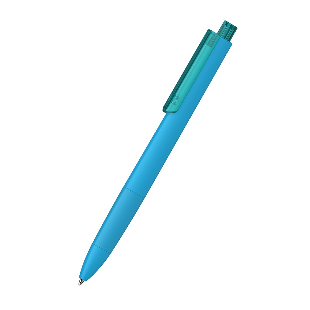 Klio-Eterna - Tecto softtouch/transparent - Retractable ballpoint pensofttouch cyan
