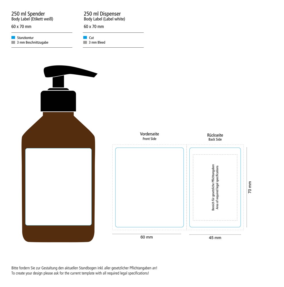 Hände-Desinfektionsgel (DIN EN 1500), 250 ml, Body Label (R-PET)