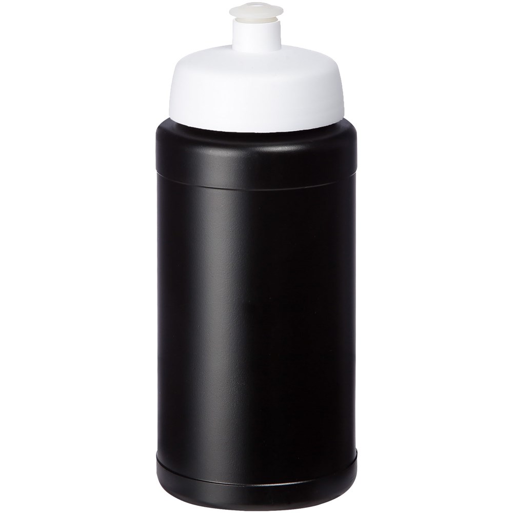 Baseline® Plus 500 ml Flasche mit Sportdeckel - schwarz, weiss